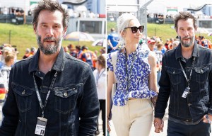 Keanu Reeves sports gray beard at Moto GP with rarely-seen girlfriend