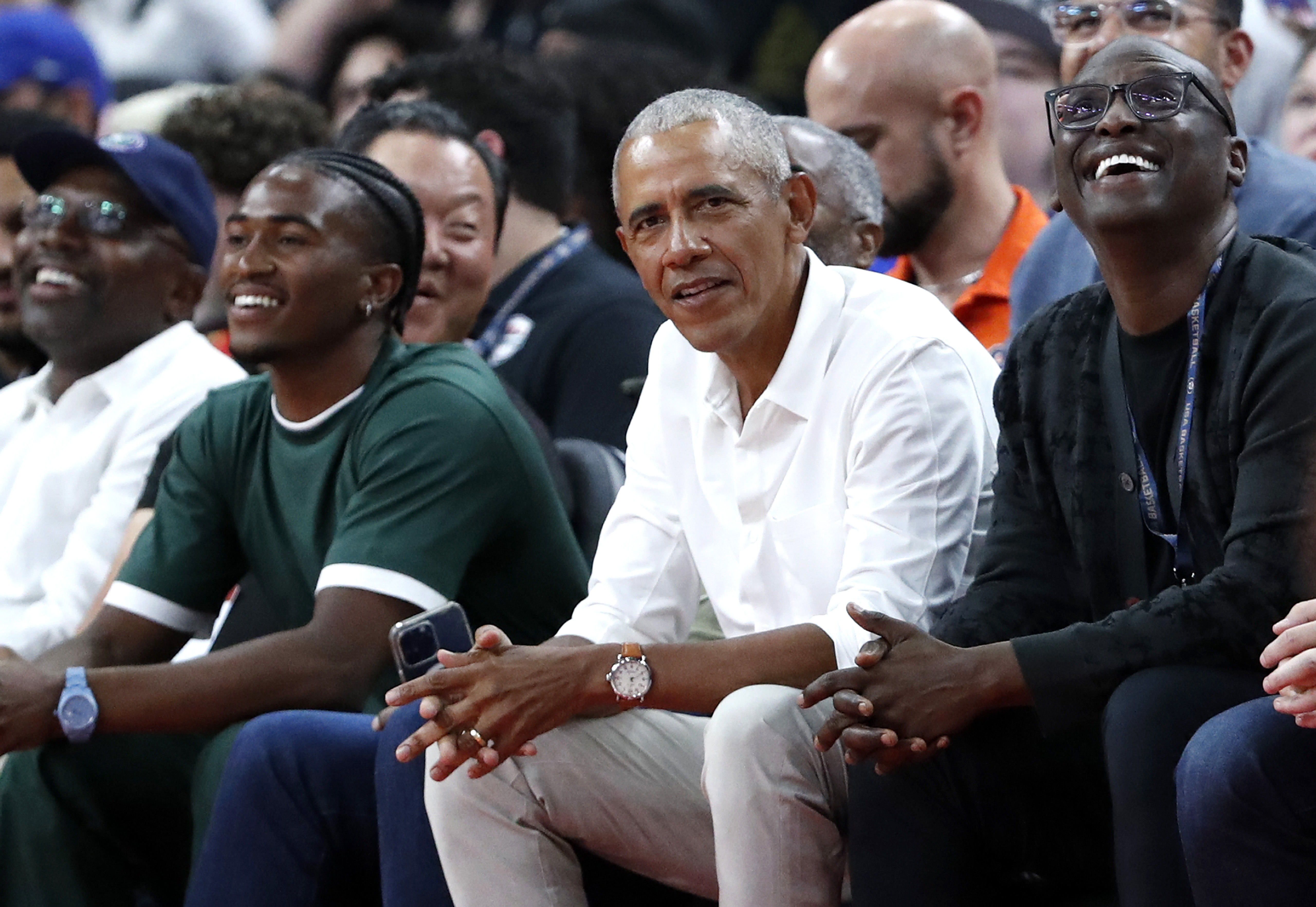 Former President Barack Obama watched Team USA basketball's win over Canada on Wednesday