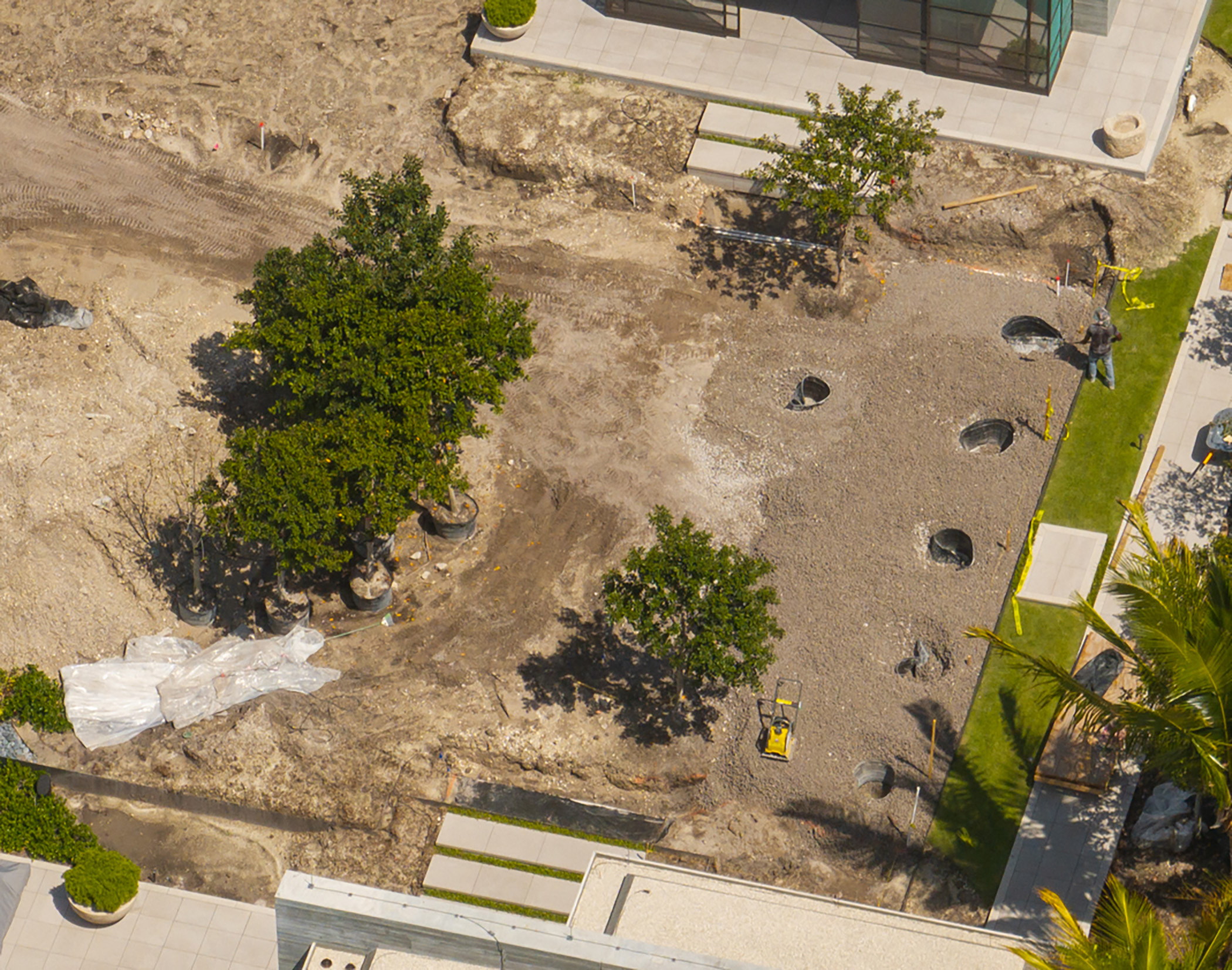 Workers have been seen tending to the property on Indian Creek Island