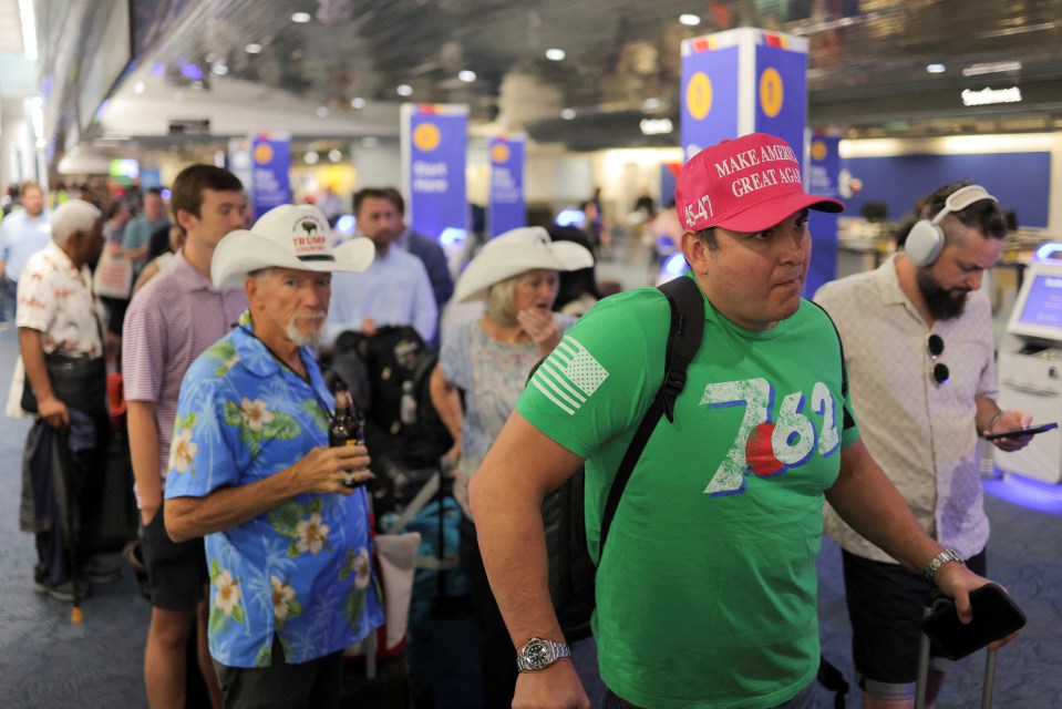 Maga gear was spotted across Milwaukee airport on Friday