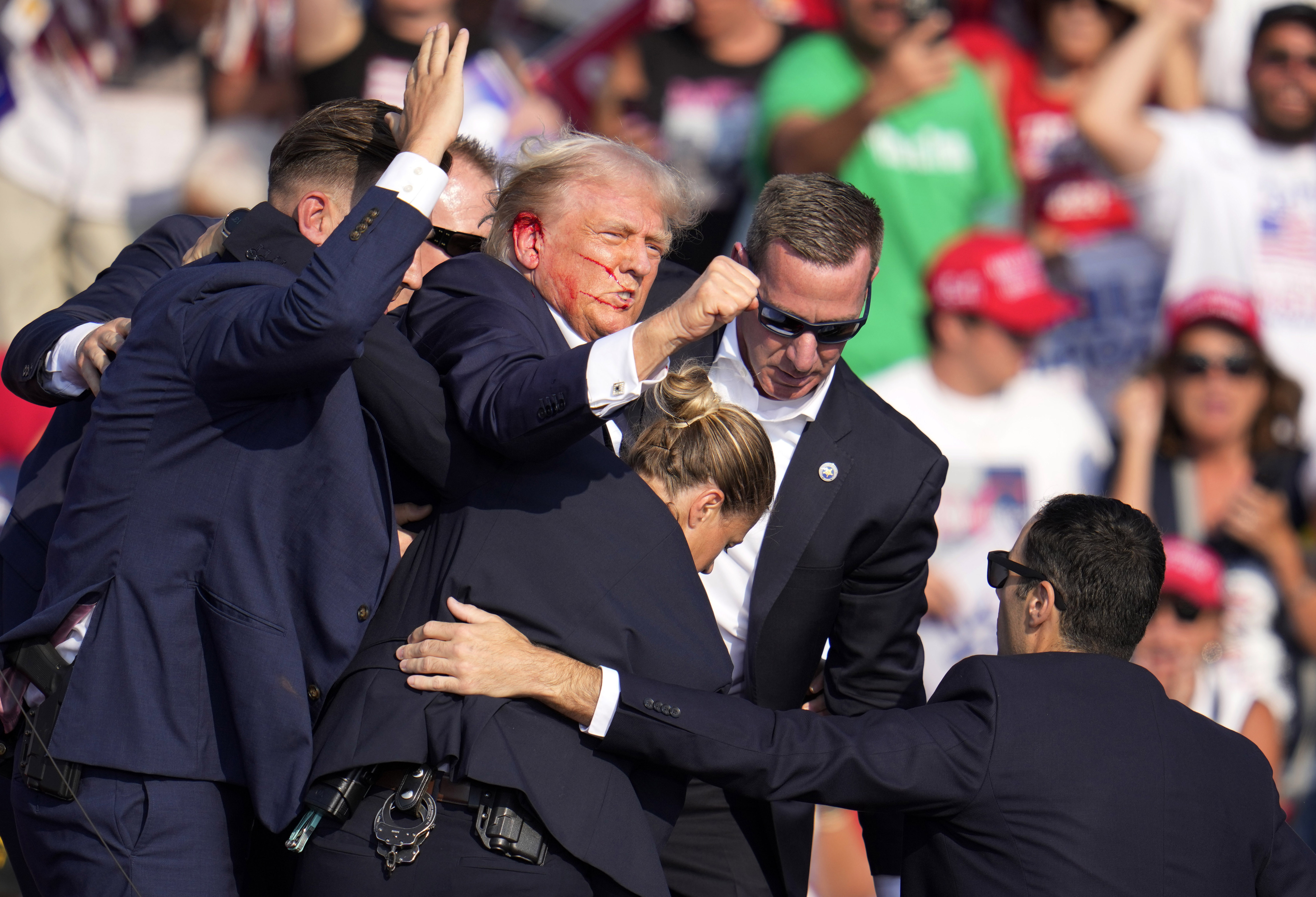 Donald Trump was struck in the ear by a bullet