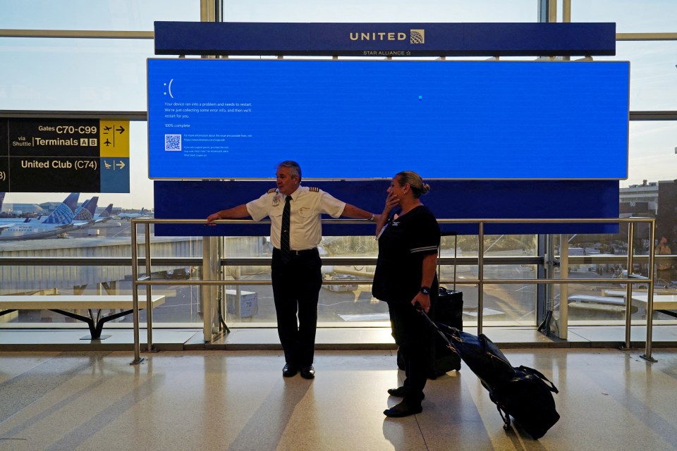 Blank blue screens haunted airports across the nation too