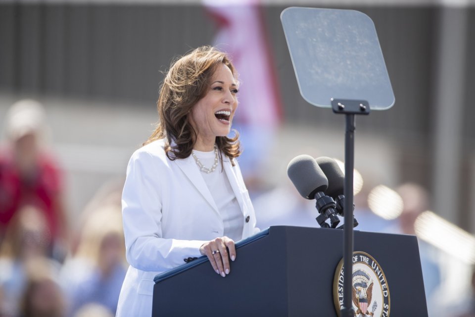 Harris spoke to supporters in Wisconsin using her rally speech