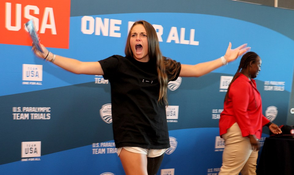 Lambert celebrates after being named to the Team USA Paralympics team for Paris