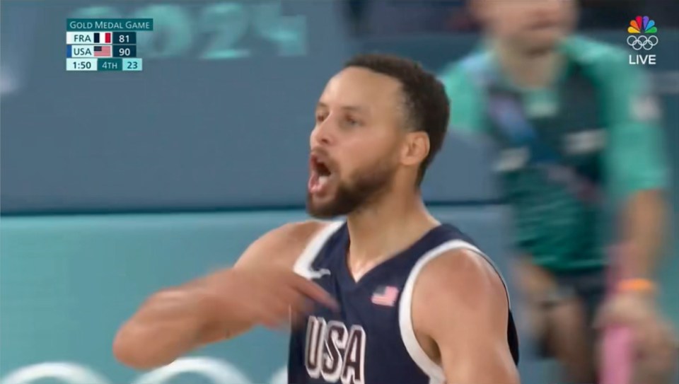 Golden State Warriors star Steph Curry yelled,' Don't worry about me' as he secured the Olympic gold for Team USA in Saturday's win over France