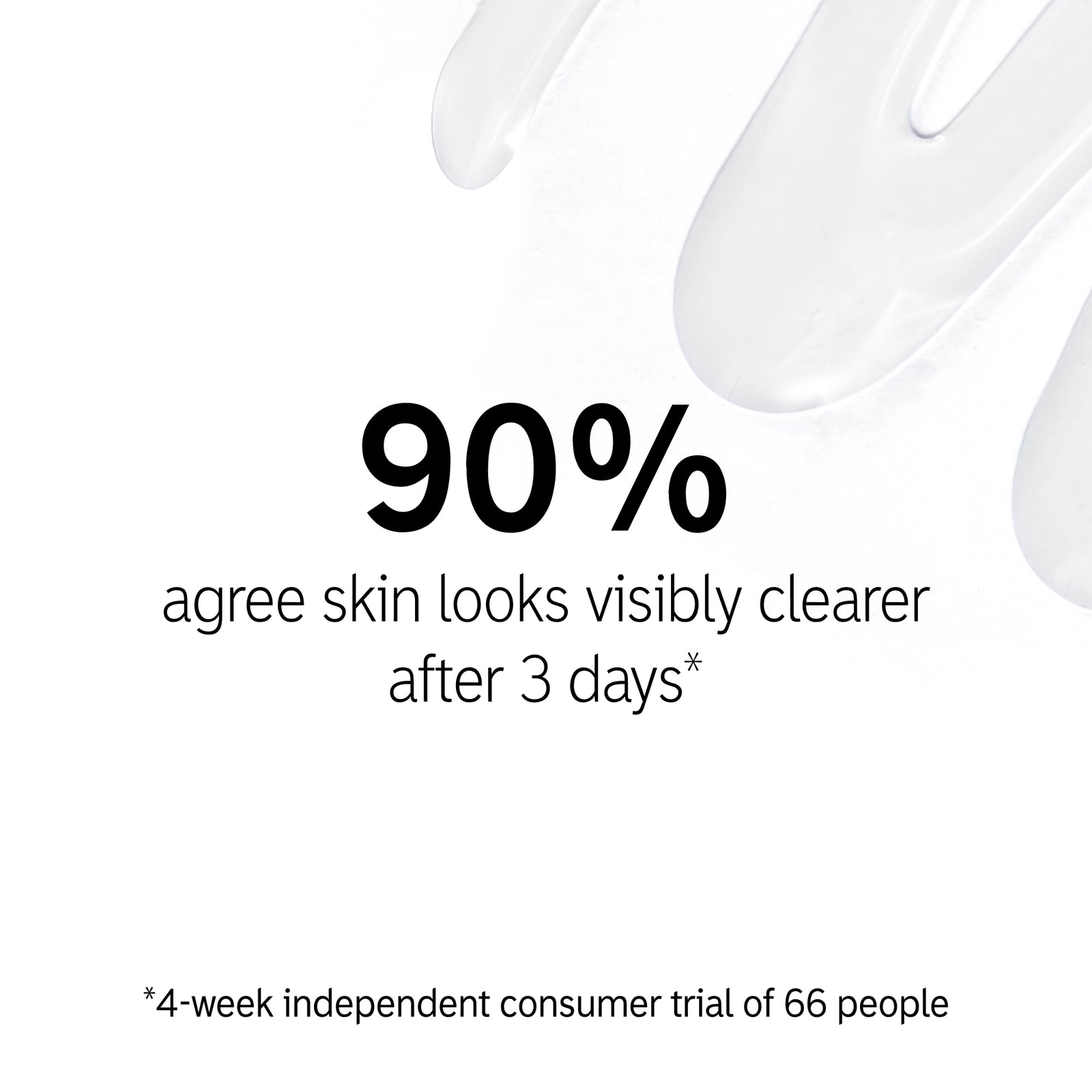 Key claim from 4 week consumer trial of using Salicylic Acid Cleanser