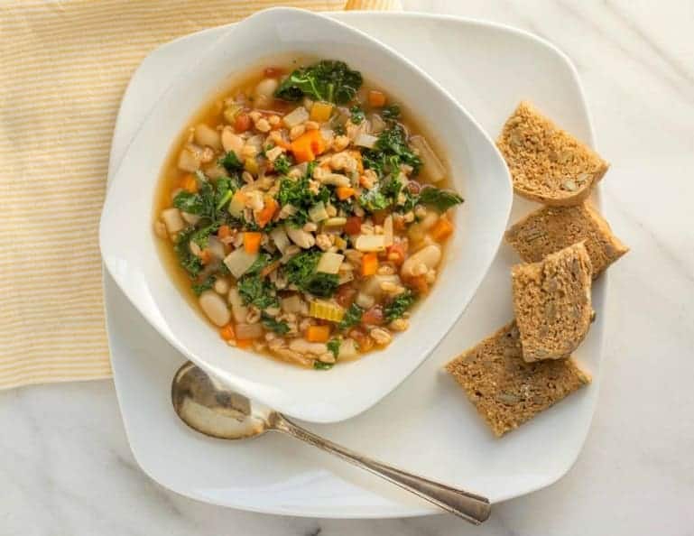 bowl of farro stew