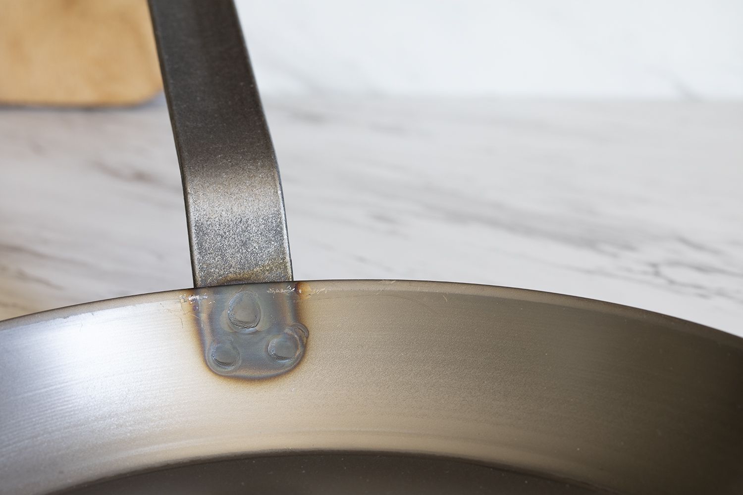 Matfer Bourgeat Black Carbon Steel Fry Pan handle detail