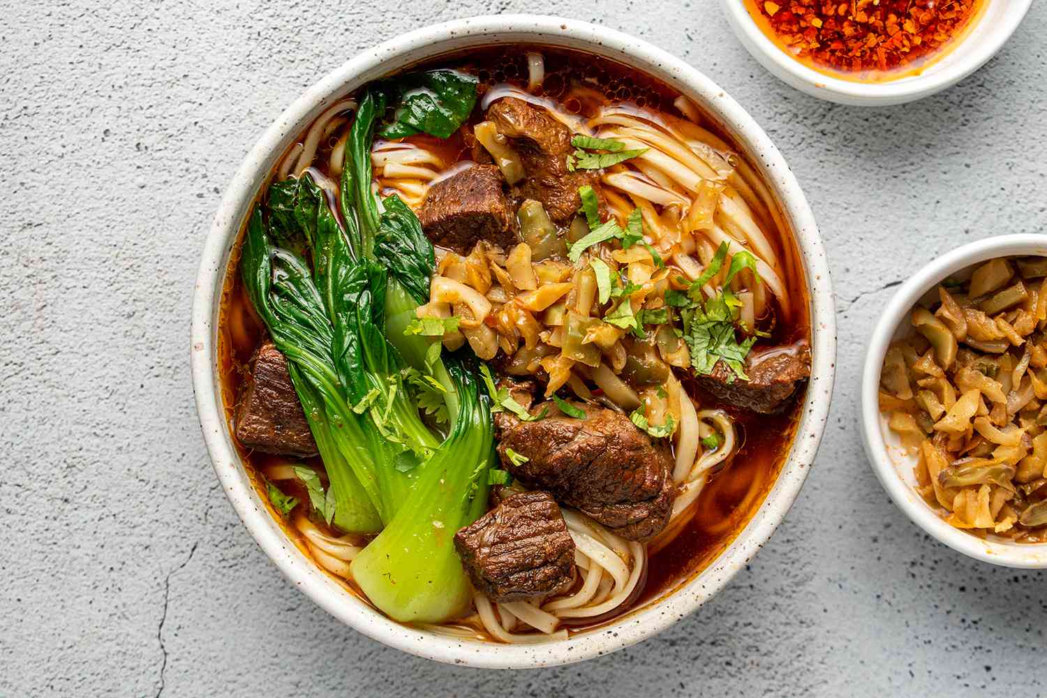 Taiwanese Beef Noodle Soup in a bowl 