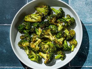 roasted broccoli on a plate