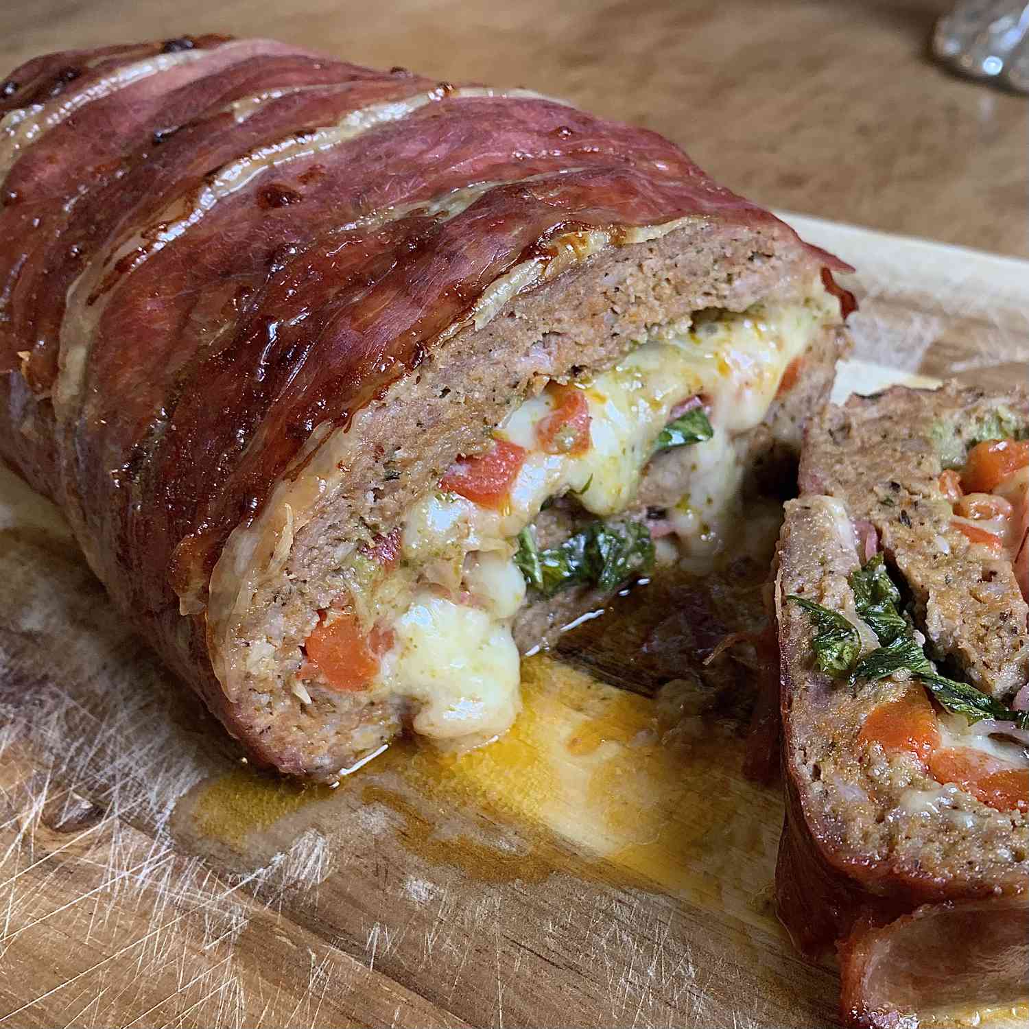 Prosciutto Wrapped Stuffed Meatloaf Tester Image