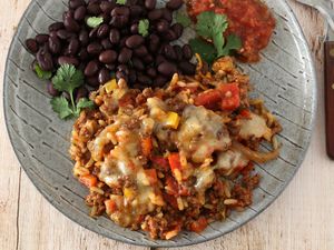 Ground beef and rice, Texas style