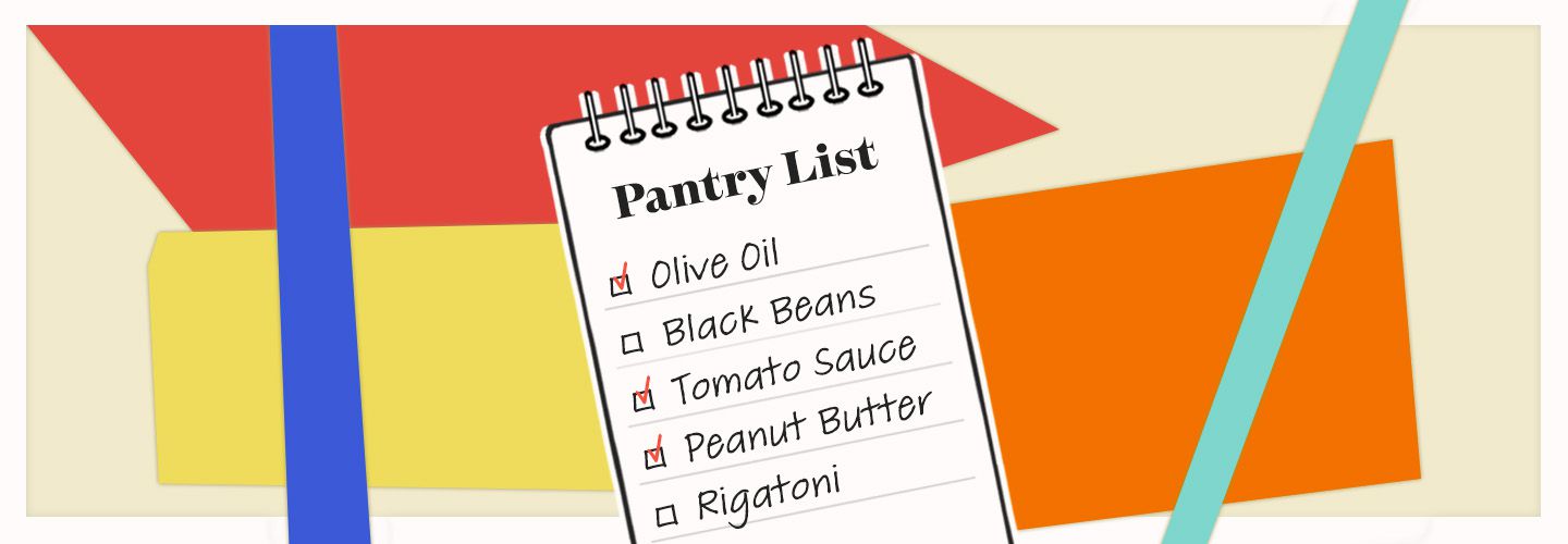 Pantry List on colorful background