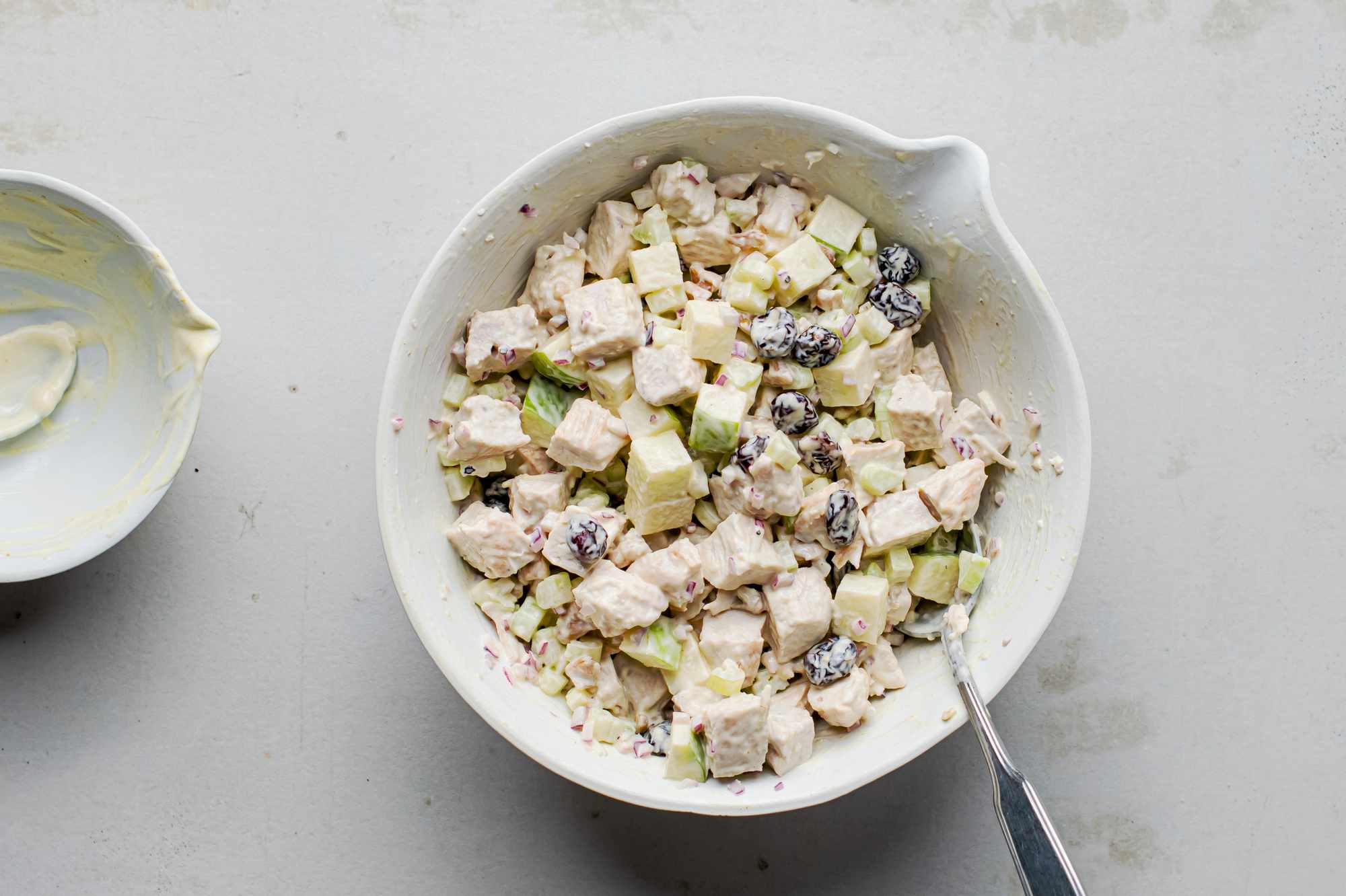 Chicken Salad With Apples and Cranberries in a bowl