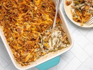 green bean casserole with bacon