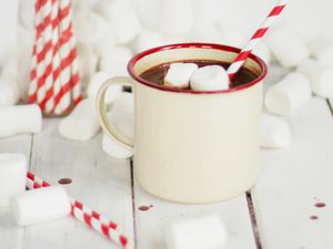 Hot chocolate and peppermint