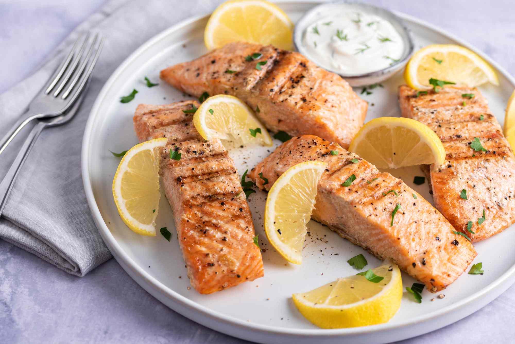 Grilled salmon