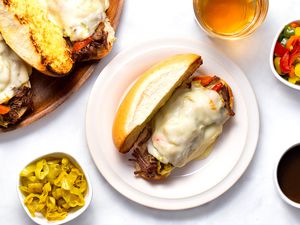 Italian beef sandwich on a plate