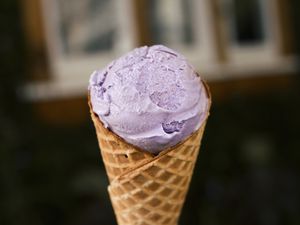 Lavender Ice Cream in cone