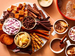 hot chocolate bar candy and cookies 