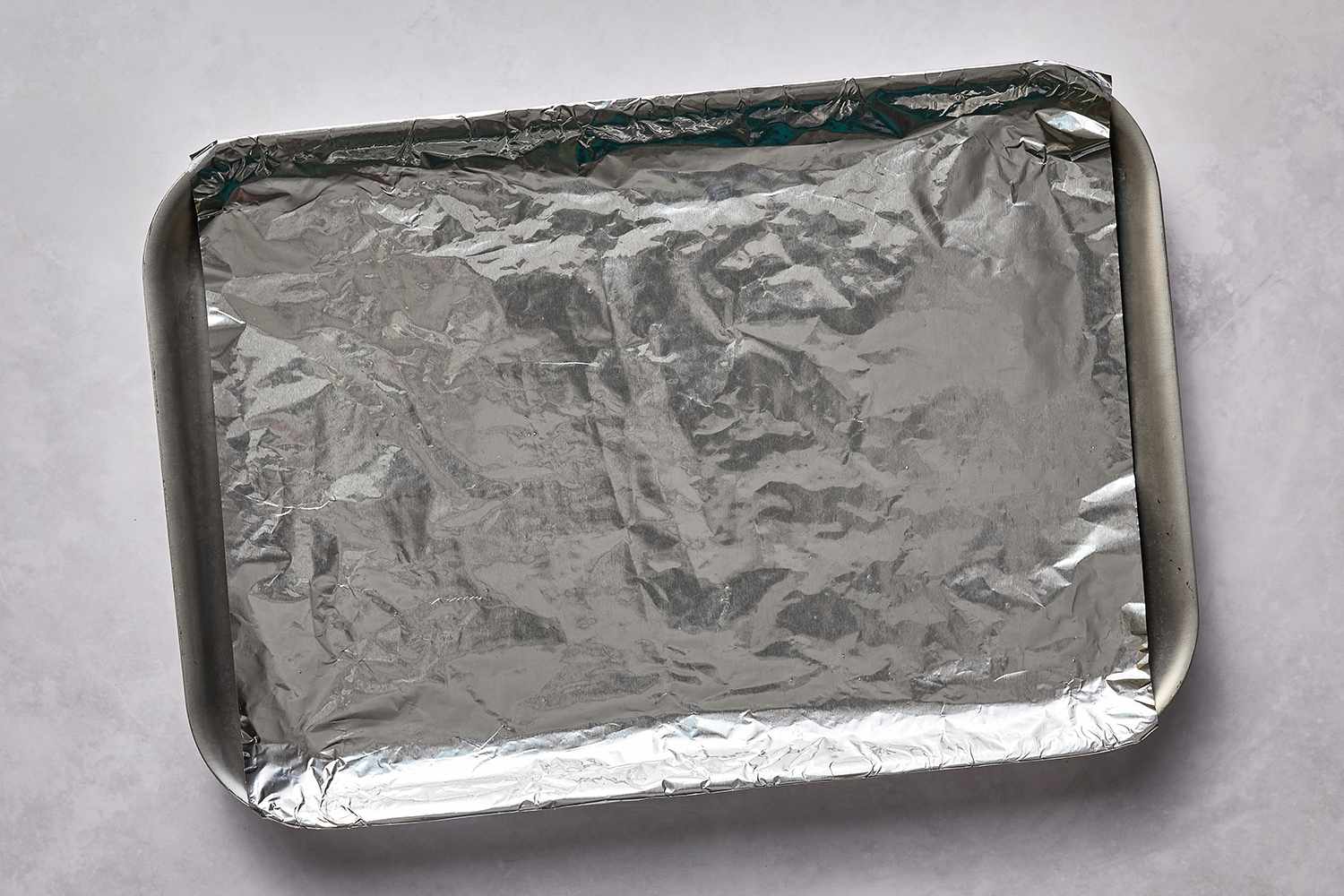 Aluminum foil lined baking sheet 