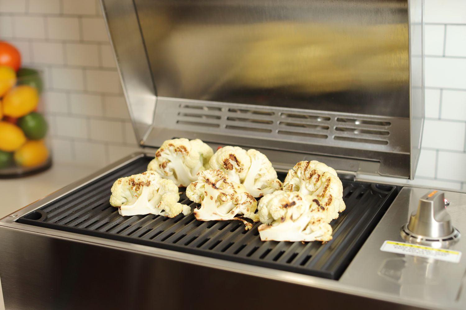 Grilling cauliflower on the Kenyon City Grill