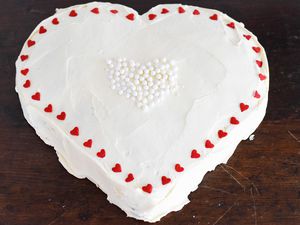 Heart cake with decorations