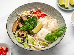 Vegan Vietnamese Pho With Bok Choy and Mushrooms