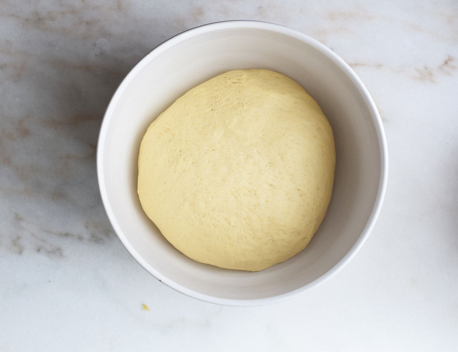 bierock dough risen in a large bowl