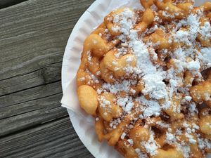 Close-up of a funnel cake