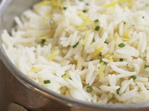 Basmati rice with lemon zest and chives