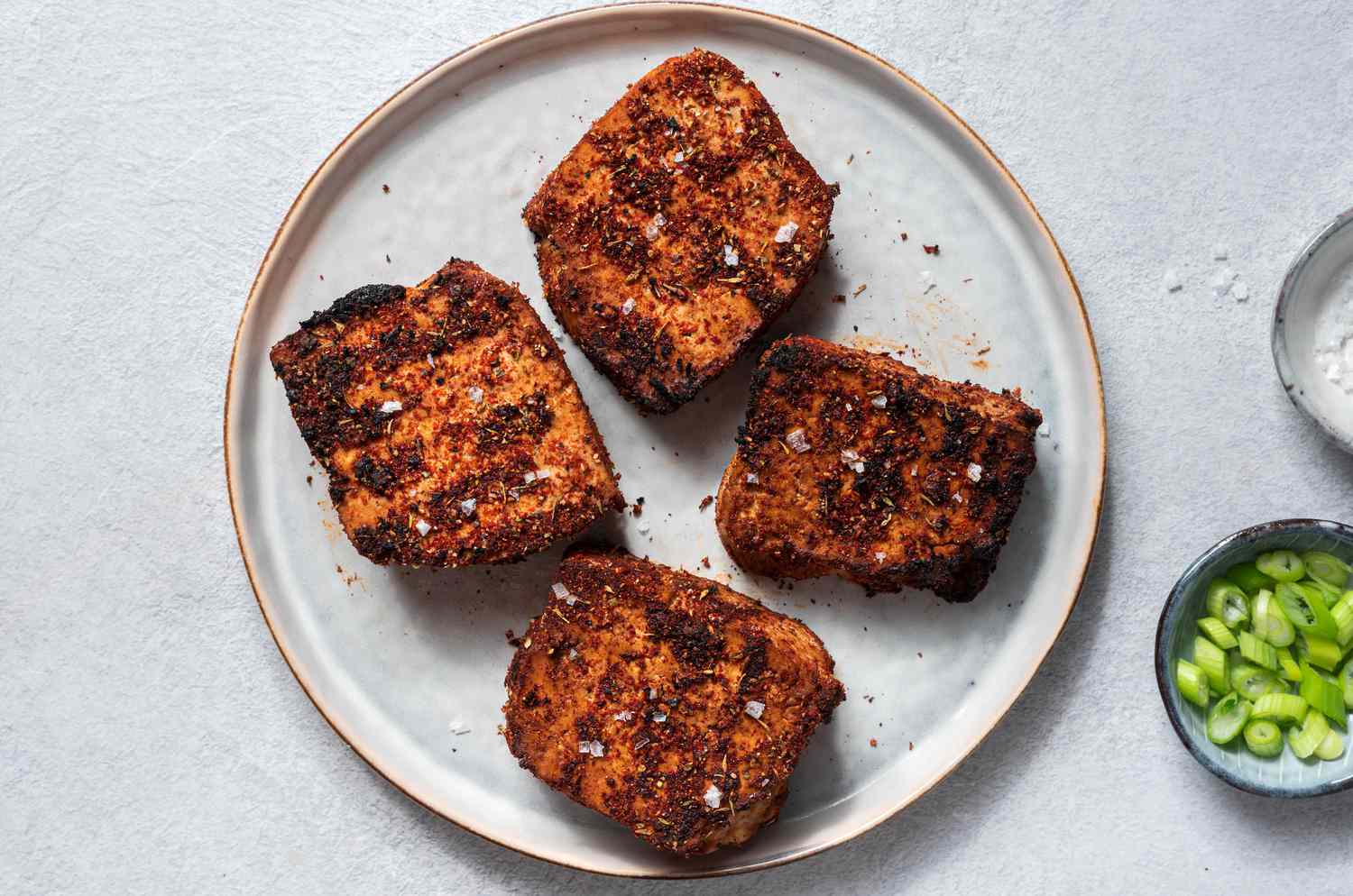 Vegan Blackened Grilled Tofu on a plate 