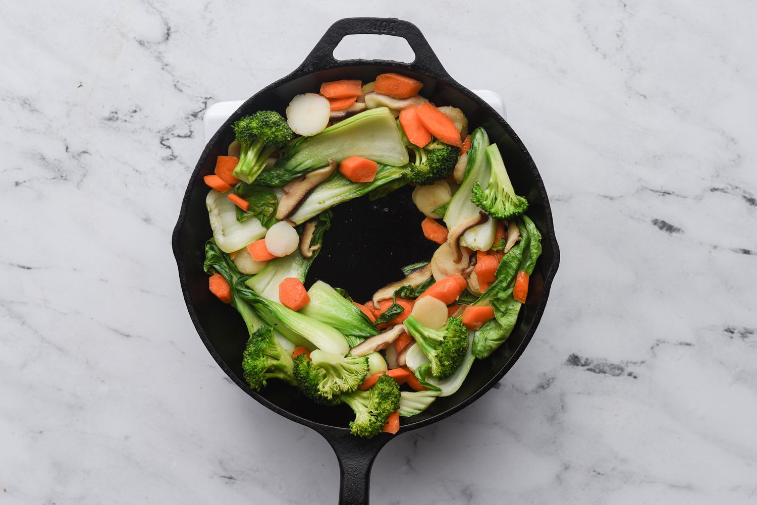 vegetables in a pan 