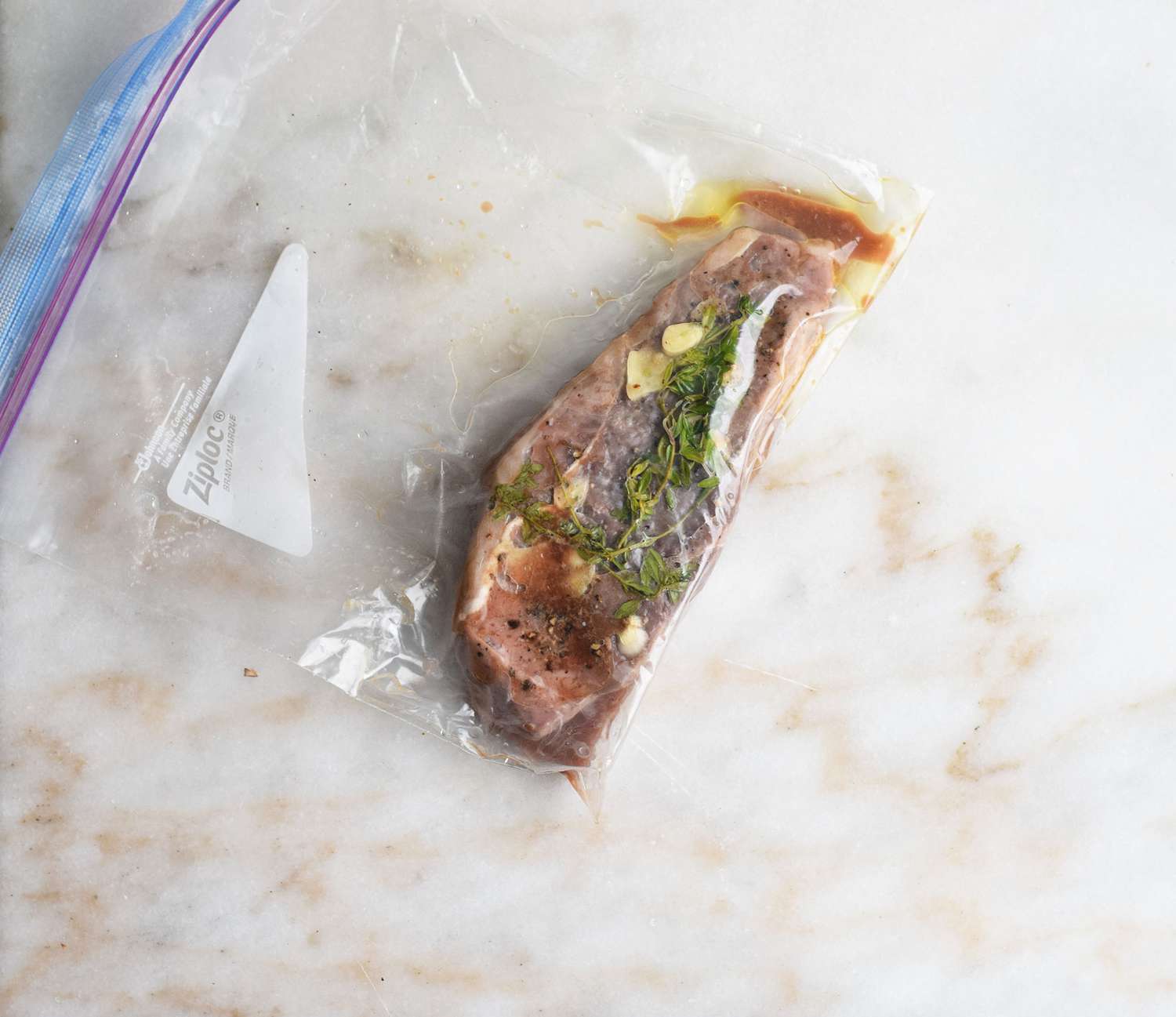 Sous vide steak in the bag