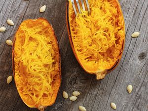 Roasted spaghetti squash halves