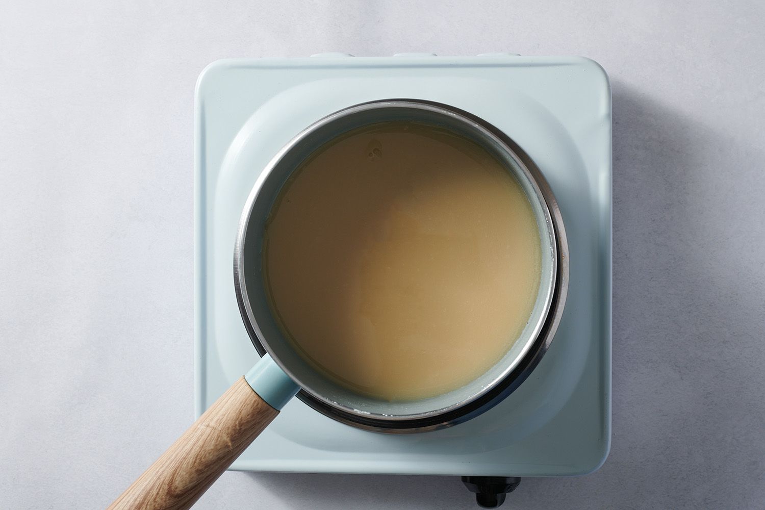 buttermilk heating a saucepan