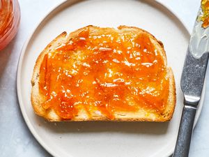 Homemade orange marmalade on toast