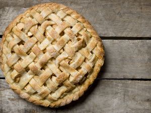 Homemade apple pie with lattice crust