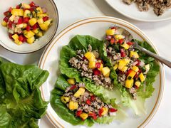 turkey lettuce wraps on plate