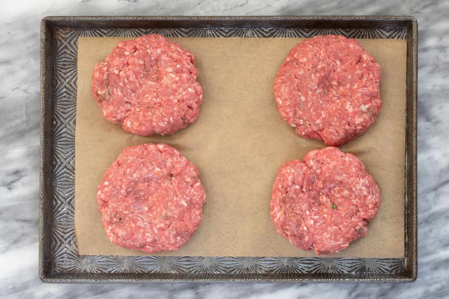 Shape the burgers.