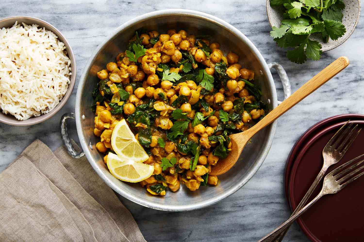 Chana masala spicy chickpeas with spinach recipe