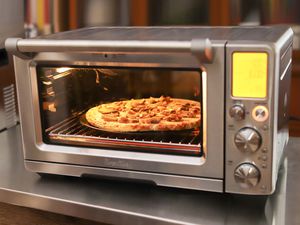 Pizza cooking in the Breville Joule Oven Air Fryer Pro