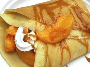 Peach crepes