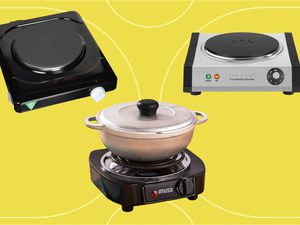 Electric burners we recommend on a yellow background