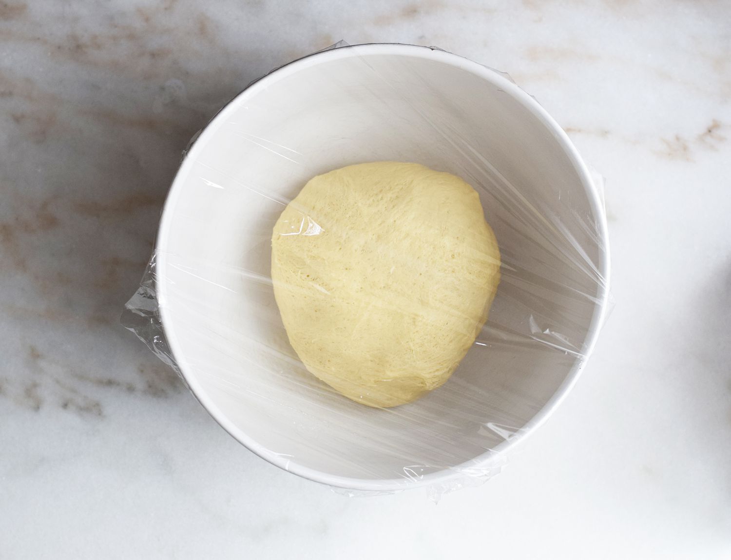 bierock dough rising in a bowl
