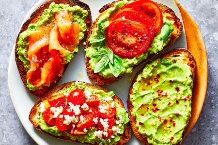 avocado toasts on a plate