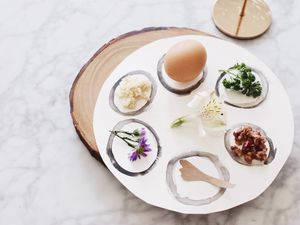 DIY watercolor seder plate