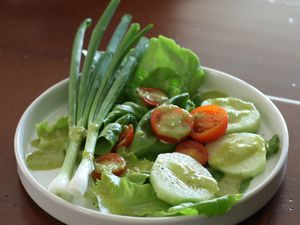 Garlic Scape Dressing on Salad