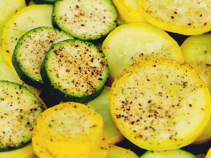 Seasoned yellow Squash and green zucchini