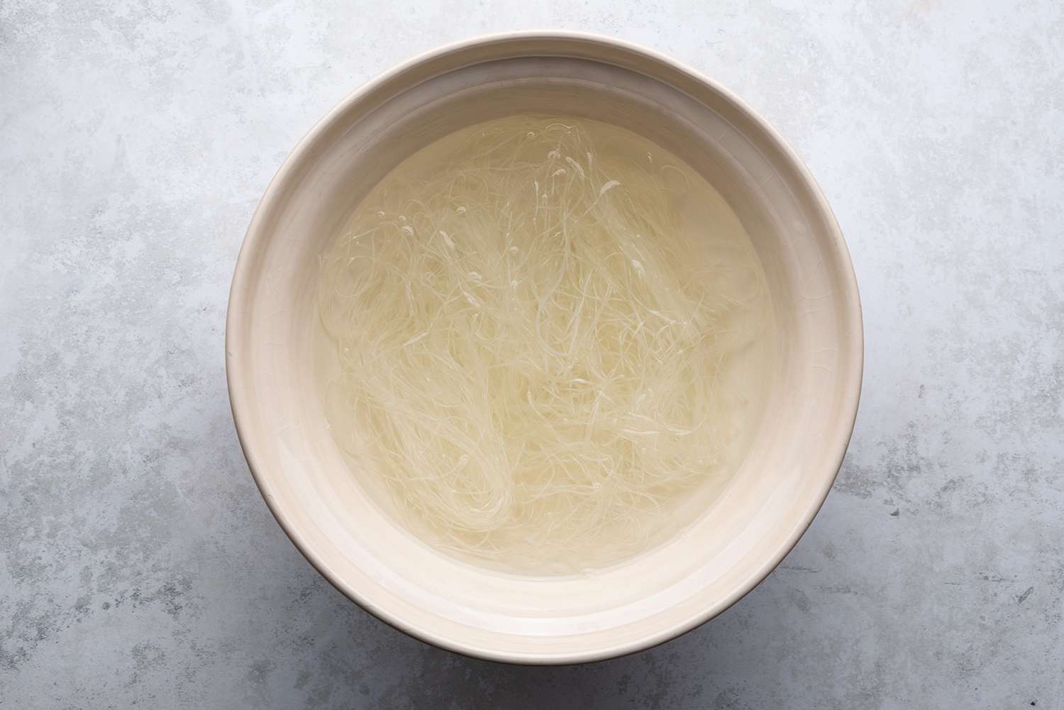 Bean Thread Noodles in a bowl with water